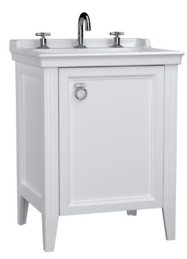 VitrA Valarte Washbasin Unit; 65 cm; with doors; 1 tap hole; Matte Grey; left