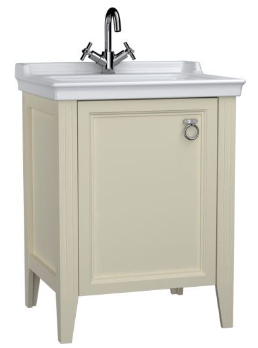 VitrA Valarte Washbasin Unit; 65 cm; with doors; 1 tap hole; Matte Ivory; left