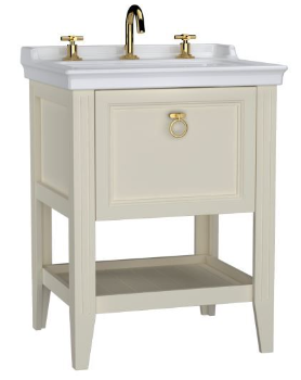 VitrA Valarte Washbasin Unit; 65 cm; with drawer three tap holes; Matte Ivory