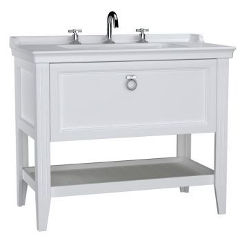 VitrA Valarte Washbasin Unit; 100 cm; with drawer three tap holes; Matte White