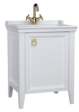 VitrA Valarte Washbasin Unit; 65 cm & Basin ; with doors; 1 tap hole; Matte White; right 62259