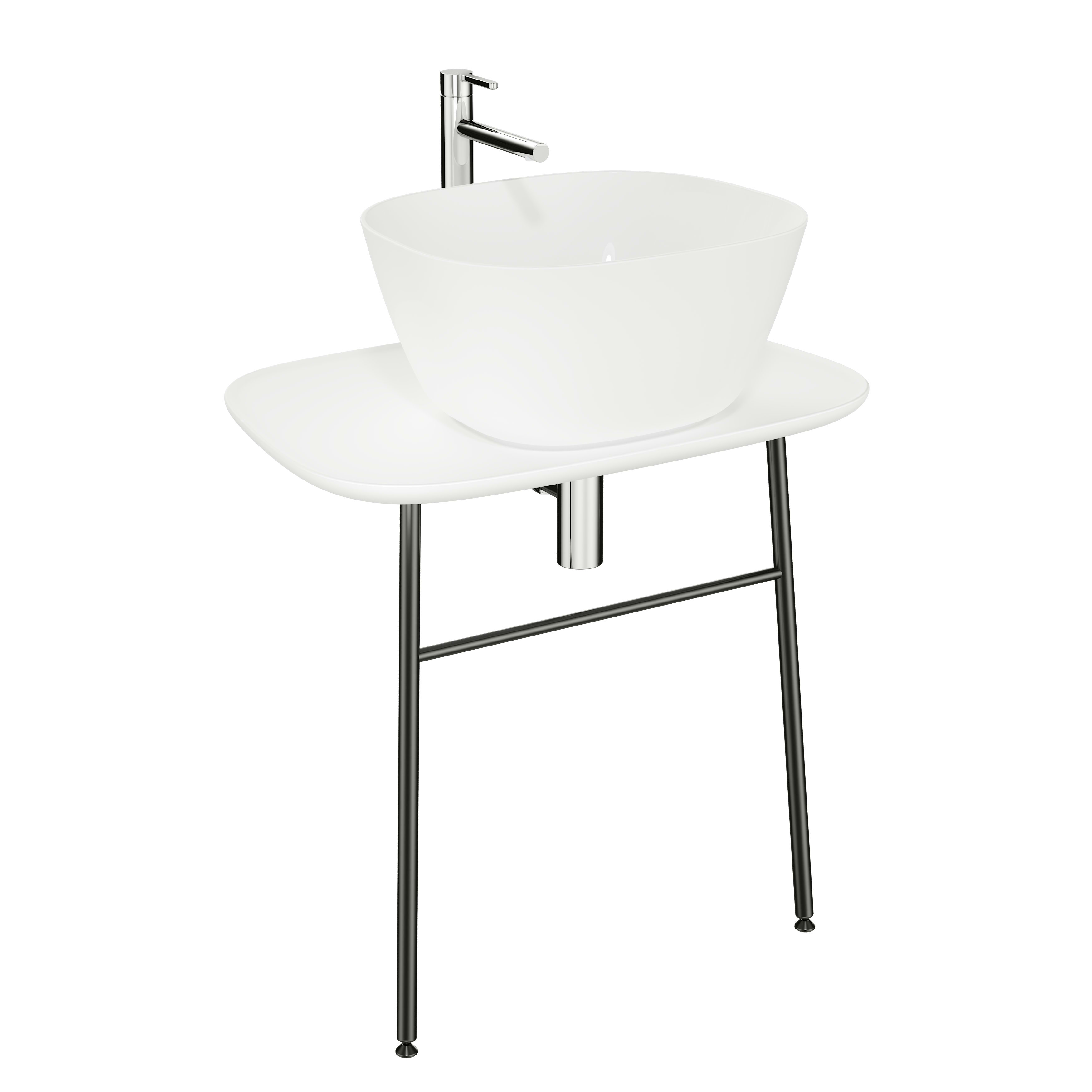 Plural Washbasin Unit - Matt white