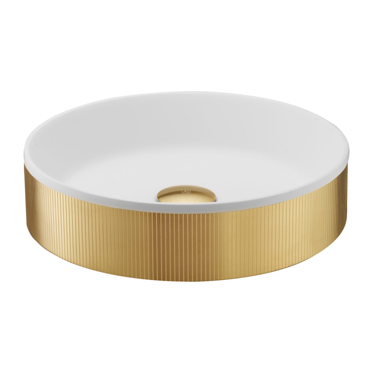 EVO Counter Top Basin with unslotted click clack waste - Brushed Brass
