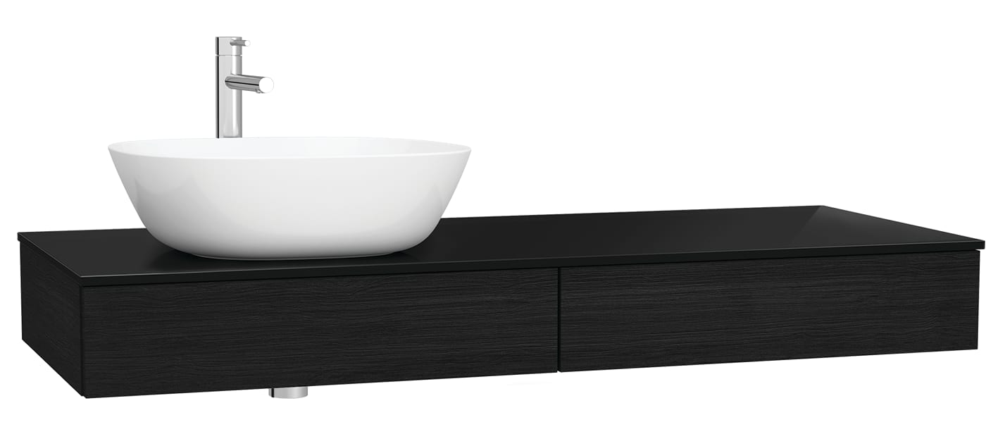Origin Vanity Unit - Patterned Black Oak
