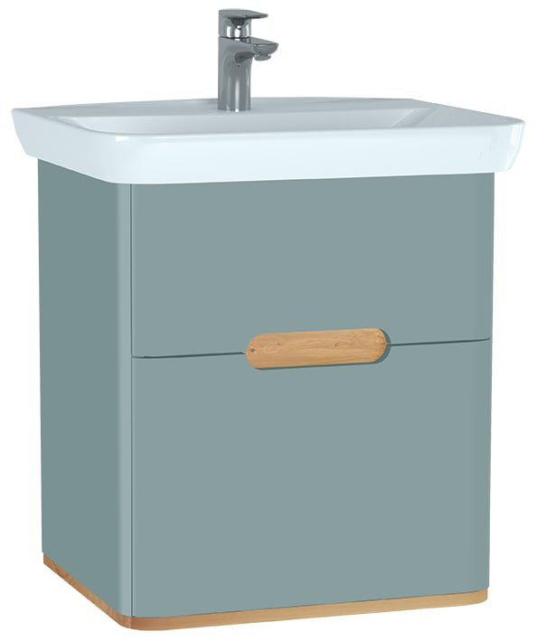 Sento Washbasin Unit - 65 cm - Matte Fiyord Green