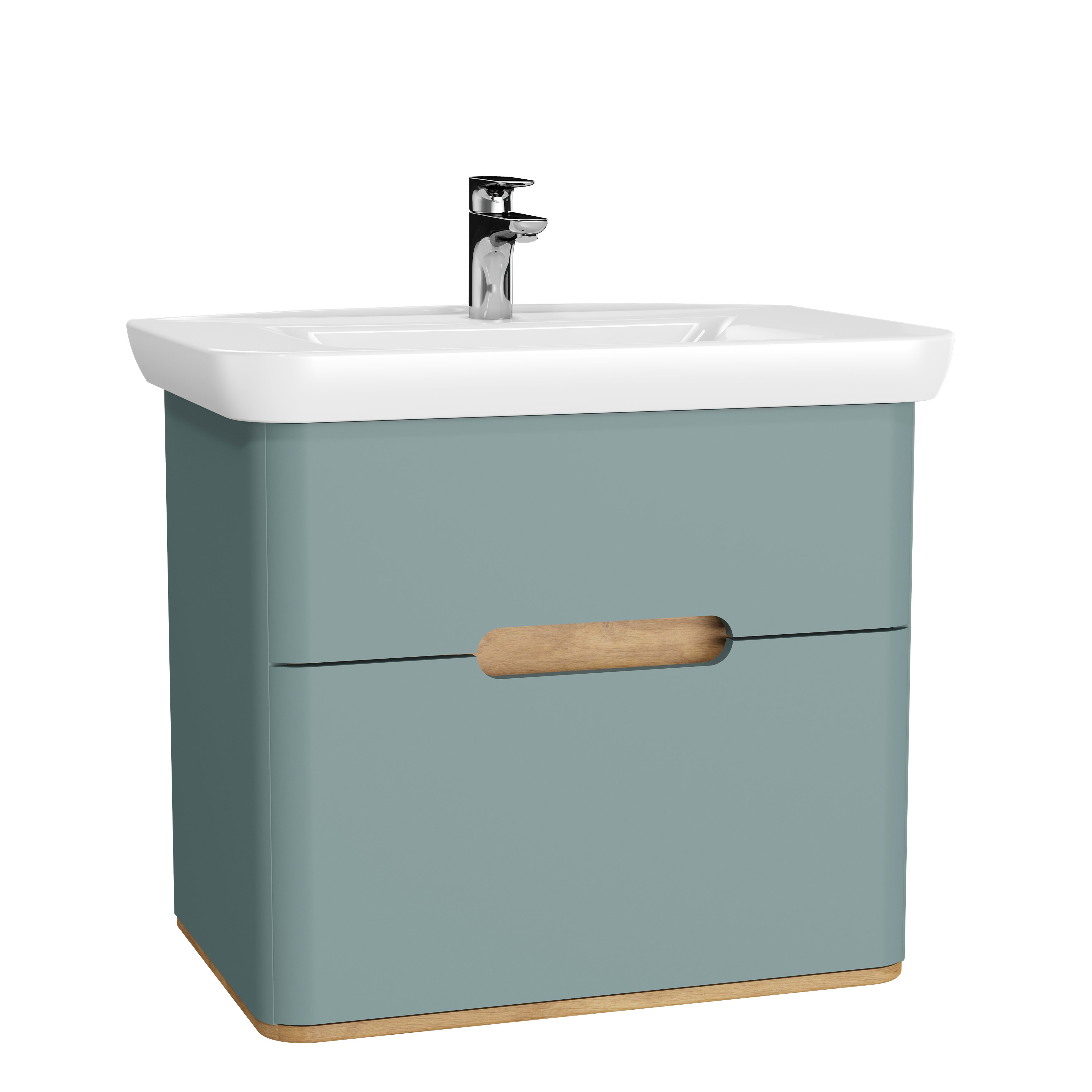 Sento Washbasin Unit - 80 cm - Matte Fiyord Green