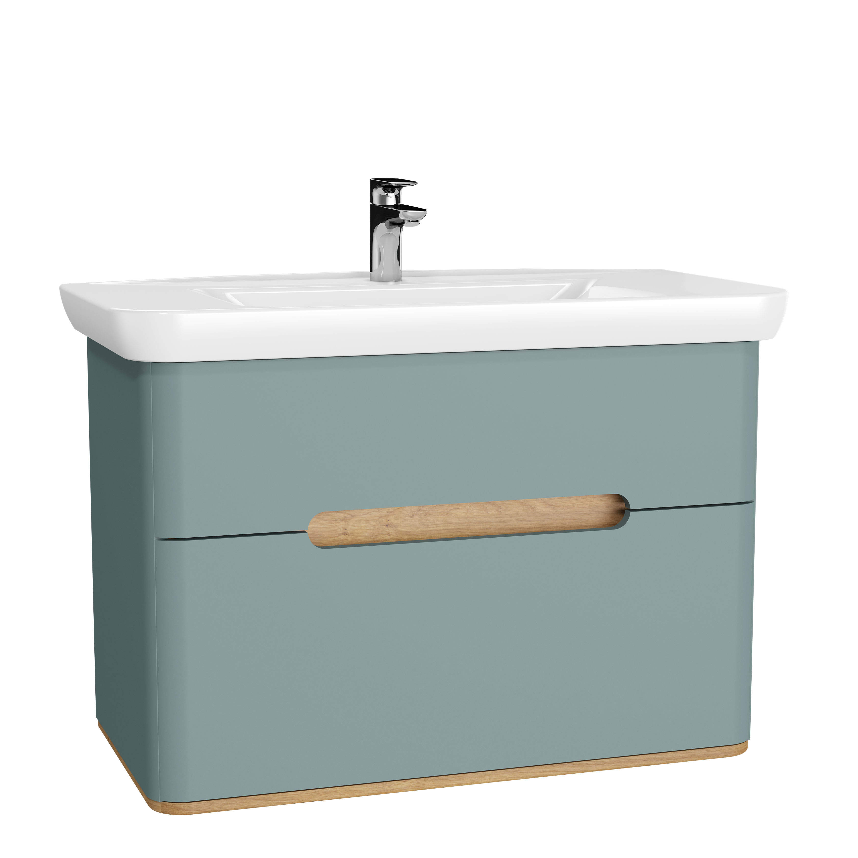 Sento Washbasin Unit - 100 cm - Matte Fiyord Green