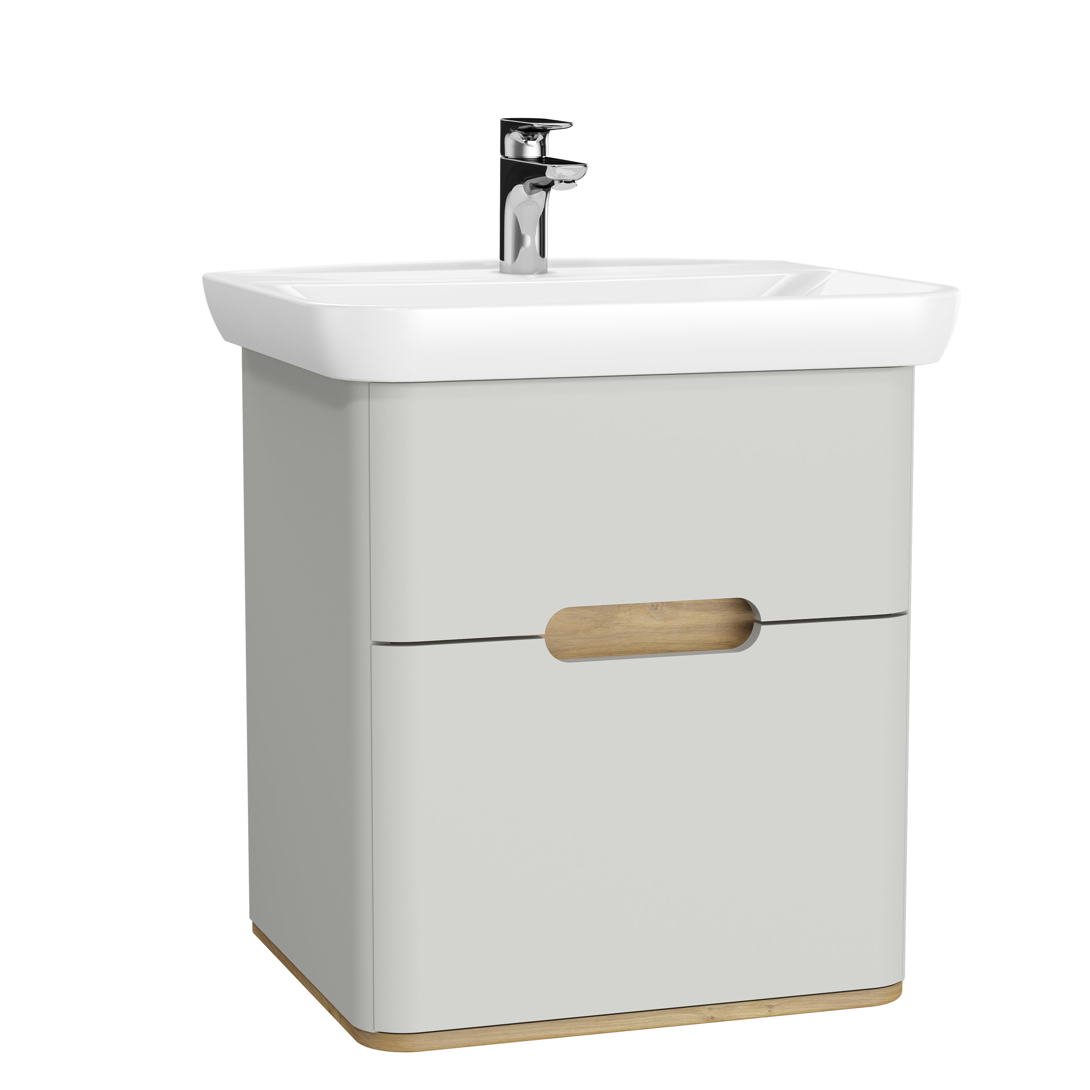 Sento Washbasin Unit - 65 cm - Matte Light Grey