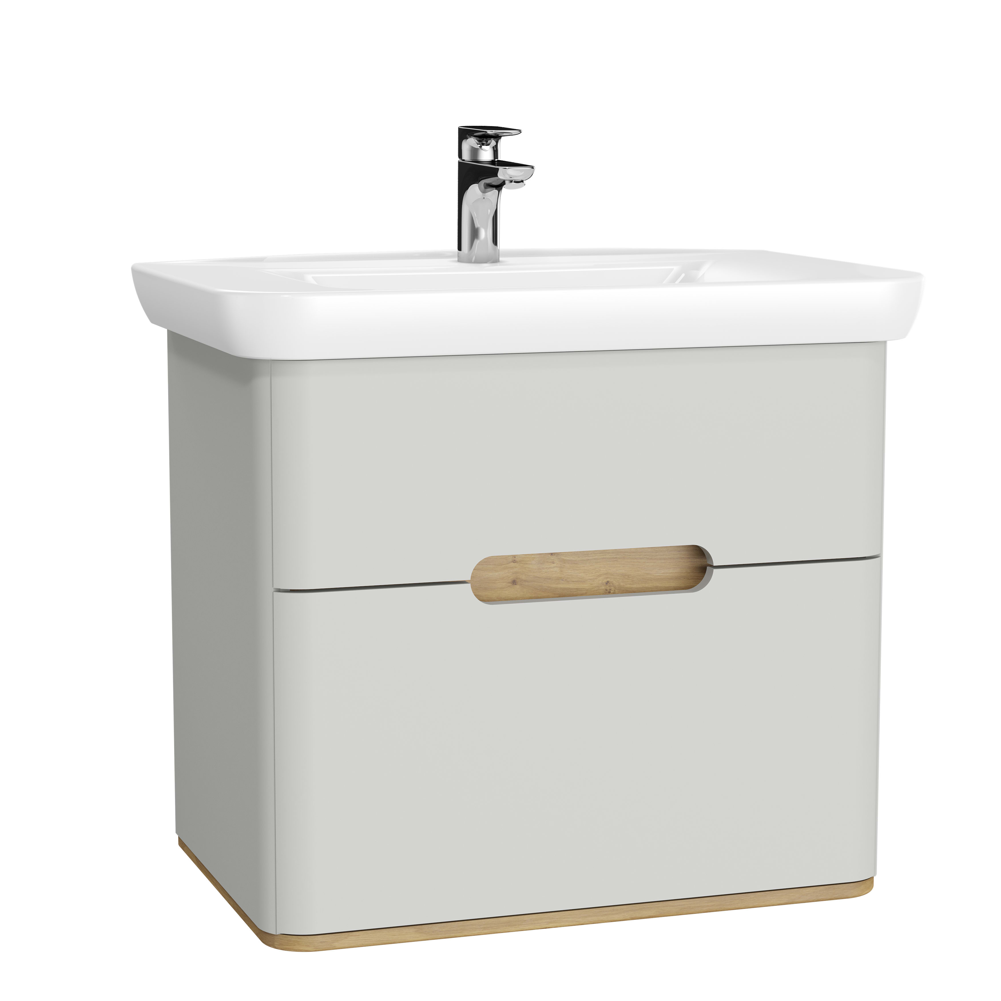 Sento Washbasin Unit - 80 cm - Matte Light Grey