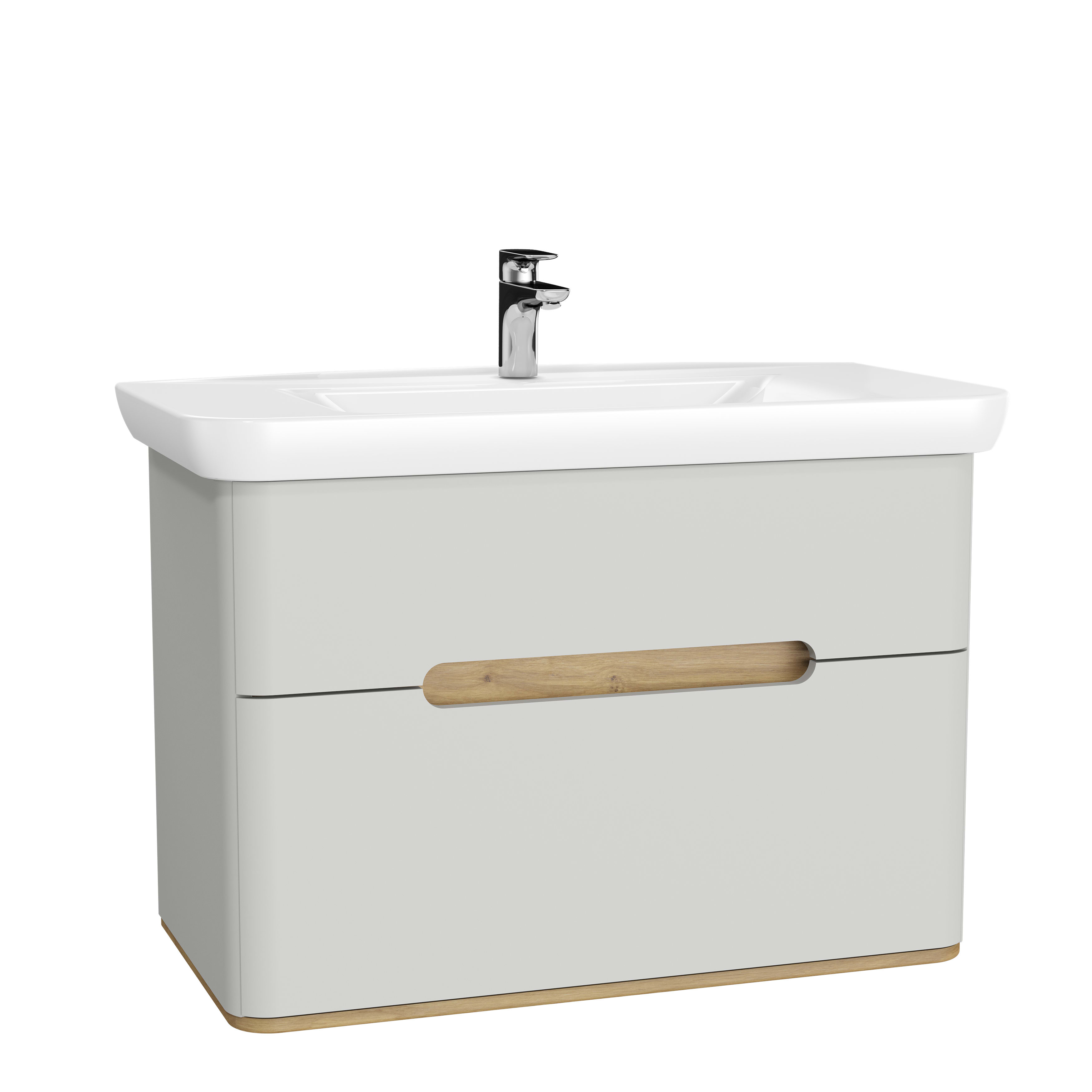 Sento Washbasin Unit - 100 cm - Matte Light Grey