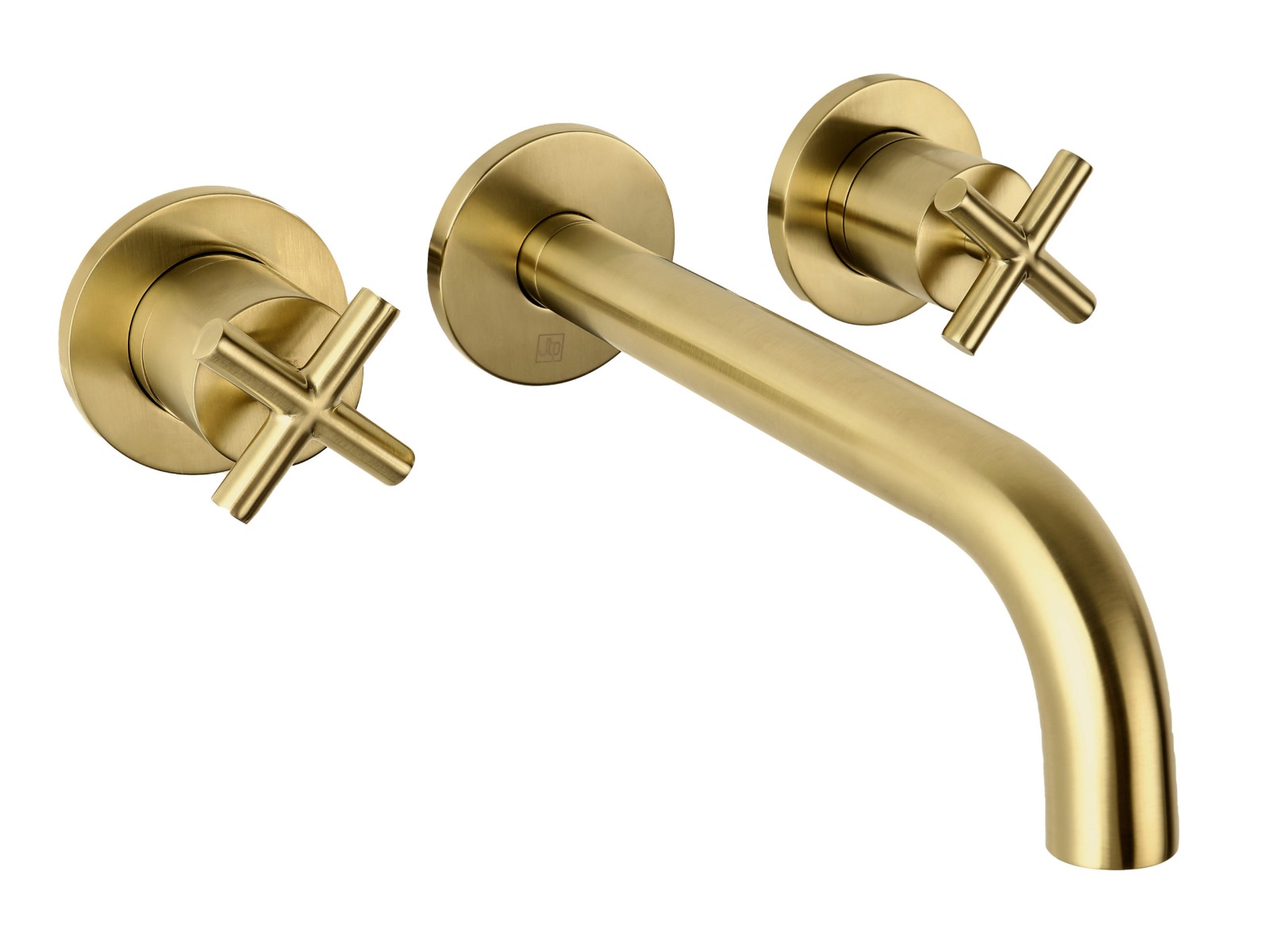 JTP - Solex 3 hole wall mounted basin mixer Brushed Brass