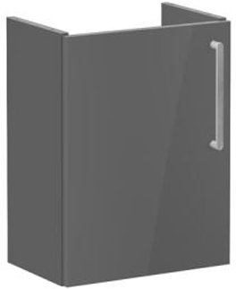 Vitra Root Flat Washbasin Unit, compact, 45cm, LHH High Gloss Anthracite