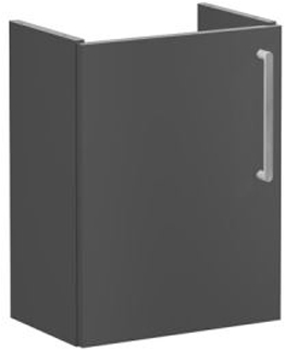 Vitra Root Flat Washbasin Unit, compact, 45cm, LHH Matt Storm Grey