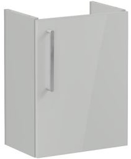 Vitra Root Flat Washbasin Unit, compact, 45cm, RHH High Gloss Pearl Grey