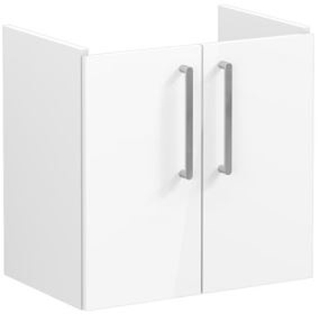 Vitra Root Flat Washbasin Unit with doors, compact, 60cm High Gloss White