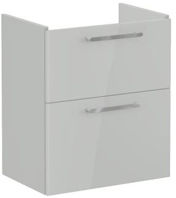 Vitra Root Flat Washbasin Unit with 2 drawers, compact, 60cm High Gloss Pearl Grey
