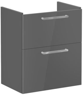 Vitra Root Flat Washbasin Unit with 2 drawers, compact, 60cm High Gloss Anthracite