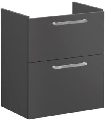 Vitra Root Flat Washbasin Unit with 2 drawers, compact, 60cm Matt Storm Grey