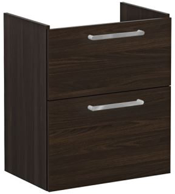 Vitra Root Flat Washbasin Unit with 2 drawers, compact, 60cm Walnut
