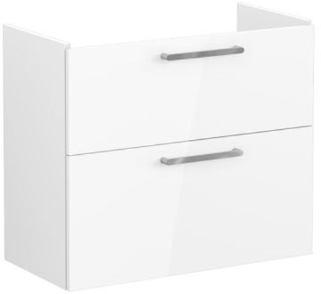 Vitra Root Flat Washbasin Unit with 2 drawers, compact, 80cm High Gloss White