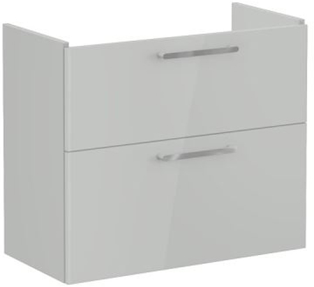 Vitra Root Flat Washbasin Unit with 2 drawers, compact, 80cm High Gloss Pearl Grey