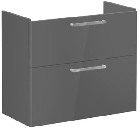 Vitra Root Flat Washbasin Unit with 2 drawers, compact, 80cm High Gloss Anthracite