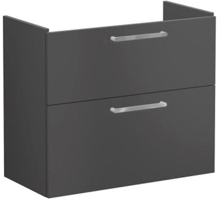 Vitra Root Flat Washbasin Unit with 2 drawers, compact, 80cm Matt Storm Grey