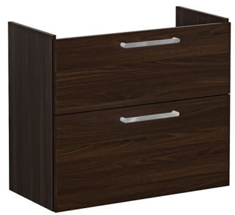 Vitra Root Flat Washbasin Unit with 2 drawers, compact, 80cm Walnut