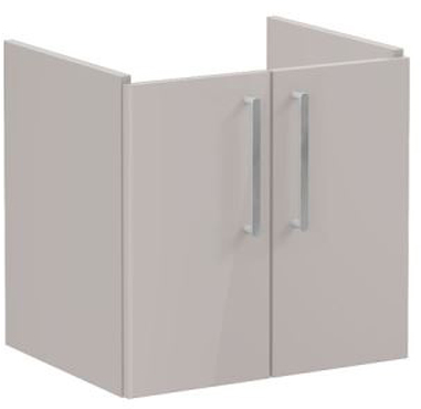 Vitra Root Flat Washbasin Unit with doors, 60cm High Gloss Sahara Beige