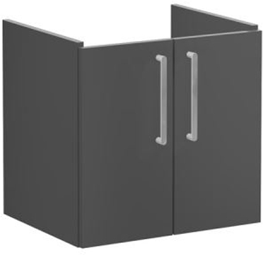 Vitra Root Flat Washbasin Unit with doors, 60cm Matt Storm Grey