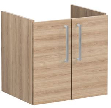 Vitra Root Flat Washbasin Unit with doors, 60cm Natural Oak