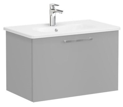 Root Flat Washbasin Unit & Basin 80cm, Matt Rock Grey, with drawer