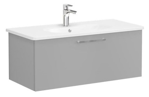Root Flat Washbasin Unit 100cm, Matt Rock Grey, with drawer