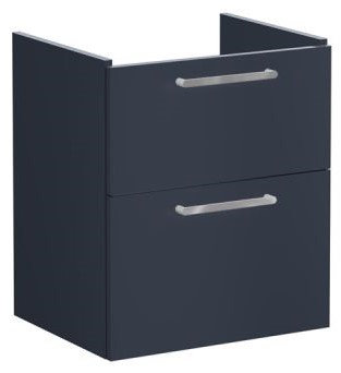 Root Flat Washbasin Unit 60cm, Matt Dark Blue, with two drawers