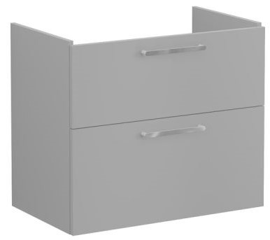 Root Flat Washbasin Unit 80cm, Matt Rock Grey, with two drawers