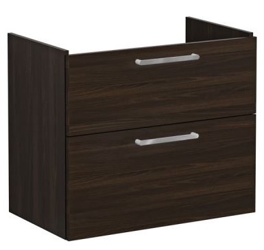 Root Flat Washbasin Unit 80cm, Walnut, with two drawers