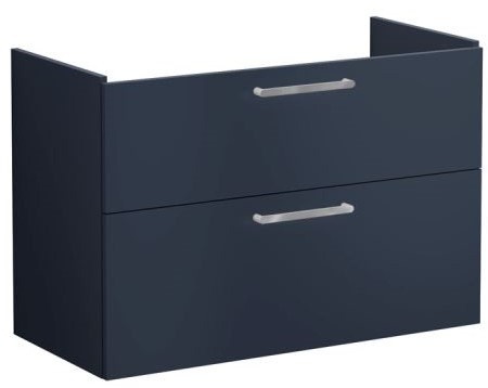 Root Flat Washbasin Unit 100cm, Matt Dark Blue, with two drawers