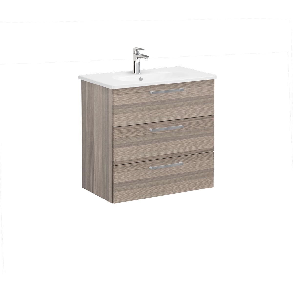 Root Flat Washbasin Unit 80cm, Cordoba, with three drawers