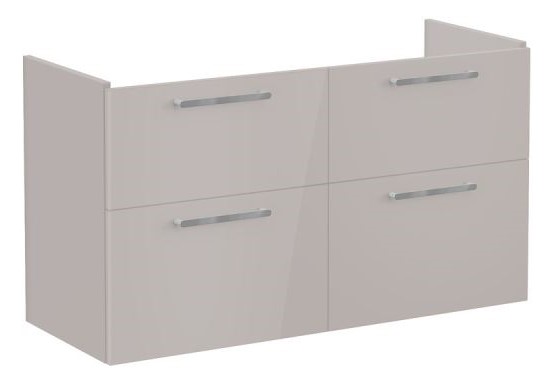 Root Flat Washbasin Unit 120cm, High Gloss Sahara Beige, with four drawers