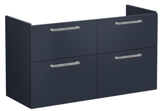 Root Flat Washbasin Unit 120cm, Matt Dark Blue, with four drawers