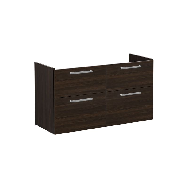 Root Flat Washbasin Unit 120cm, Walnut, with four drawers