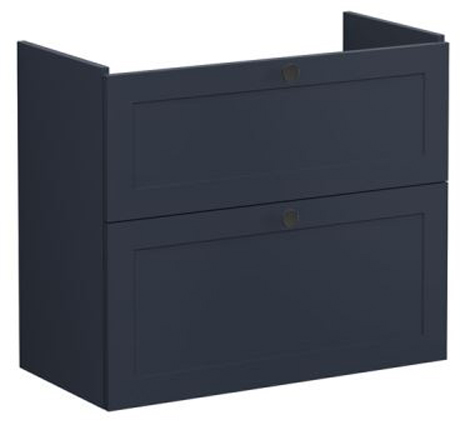 Vitra Root Classic Washbasin Unit 2 drawers, compact, 80cm Matt Dark Blue
