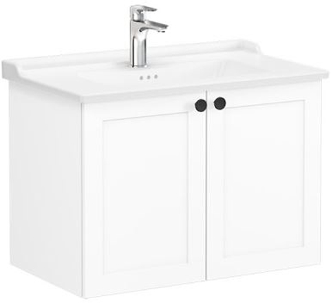 Vitra Root Classic Washbasin Unit 80cm 2 Doors Matt White