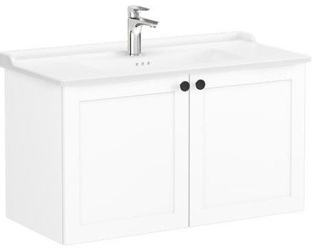 Root Classic Washbasin Unit 100cm, Matt White, with doors