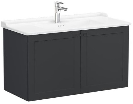 Root Classic Washbasin Unit 100cm, Matt Graphite, with doors