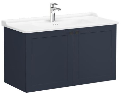 Root Classic Washbasin Unit 100cm, Matt Dark Blue, with doors
