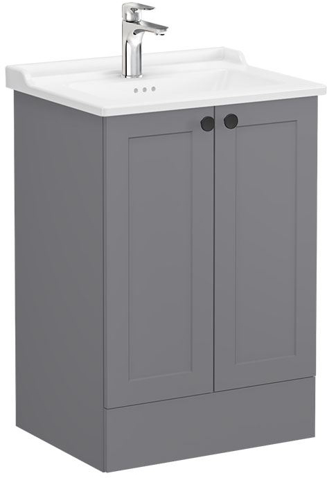Vitra Root Classic Washbasin Unit & Basin 60cm Matt Grey