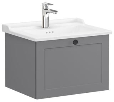 Vitra Root Classic Washbasin Unit & Basin 60cm Matt Grey