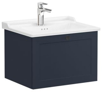 Vitra Root Classic Washbasin Unit & Basin 60cm Matt Dark Blue