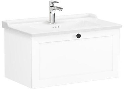 Vitra Root Classic Washbasin Unit 80cm 1 Drawer Matt White
